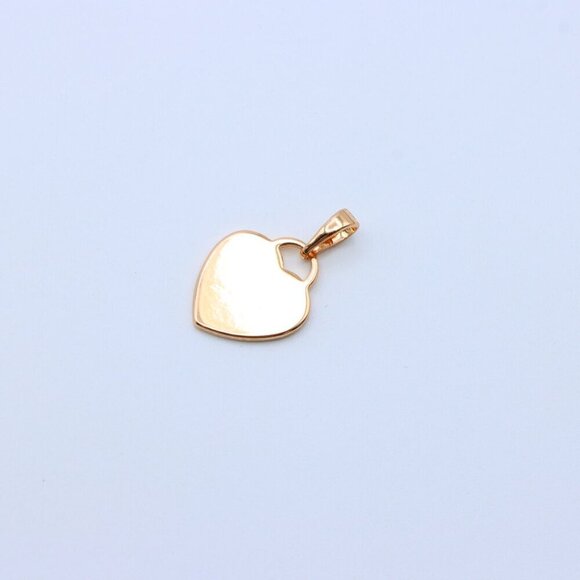 "Minimalist Heart Shaped Rose Gold Pendant with Polished Finish, XPPT1533 - Picture 11 of 13